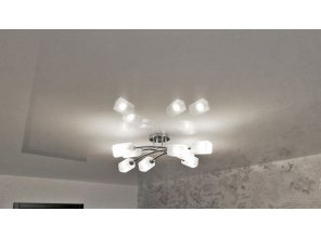 Монтаж потолка в гостиной 16 м2 с использованием пленки VIPCEILING серии MONLANGE L9001 (3.50)