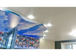 Монтаж потолка в детской 21 м2 с использованием пленки VIPCEILING серии MONLANGE F70114 (3.50)
