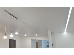 Монтаж потолка световые линии 32,9 м2 с использованием пленки VIPCEILING серии MONLANGE S9020 (5.45)