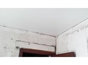 Бесшовный матовый натяжной потолок в спальне 12,6 м2