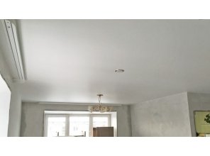 Монтаж потолка в квартире 19 м2 с использованием пленки VIPCEILING серии MONLANGE M9001 (3.25)